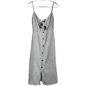 bishop + young Black and White Striped Midi Dress